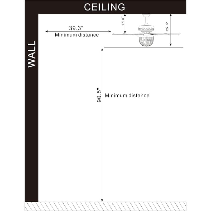 Emani 52 Inch Brushed Antique Silver Finish Ceiling Fan with Remote