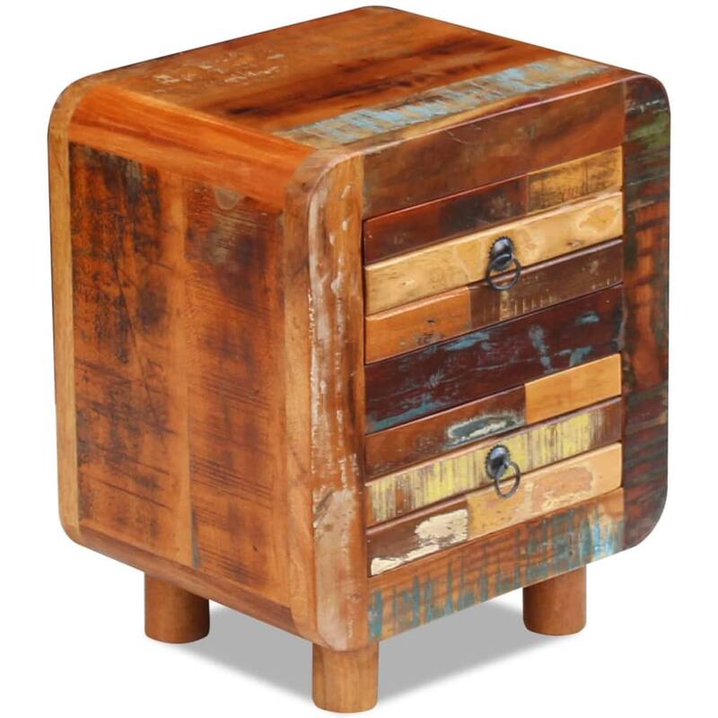 vidaXL Night Cabinet Solid Reclaimed Wood 16.9"x13"x20"