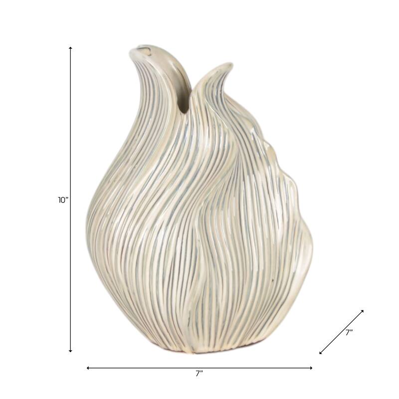 Ceramic Decorative Vase Handcrafted Unique Sculptural Curved Design