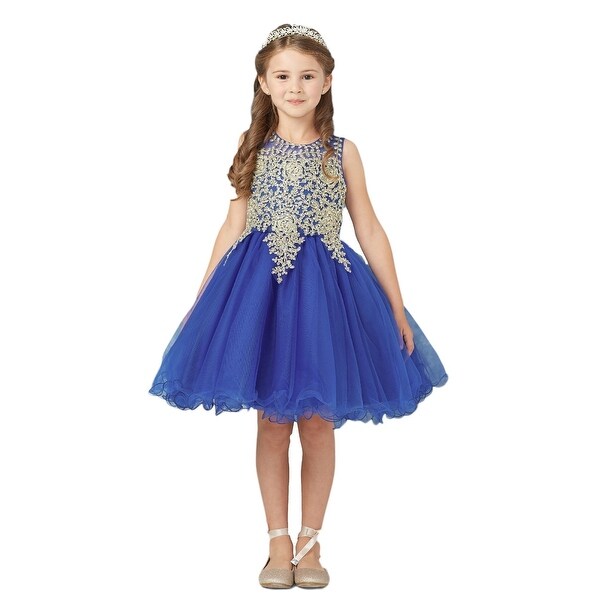 royal blue and gold dress short