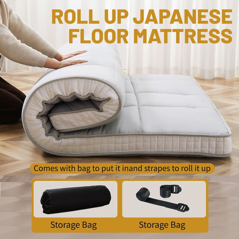 DoCred Roll Up Floor Japanese Mattress Futon with storage bag