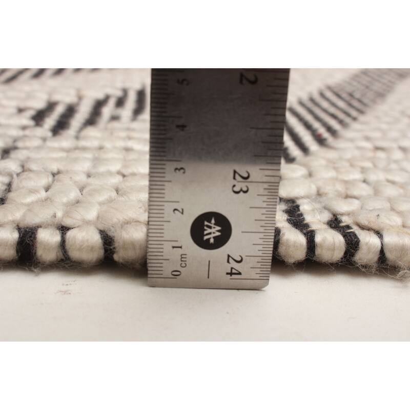 ECARPETGALLERY Braid weave Sienna Black Wool Rug - 5'0 x 7'4