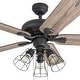 preview thumbnail 6 of 6, 52" Prominence Home Lincoln Woods Bronze Industrial Farmhouse Style LED Ceiling Fan with Light, Pull Chain