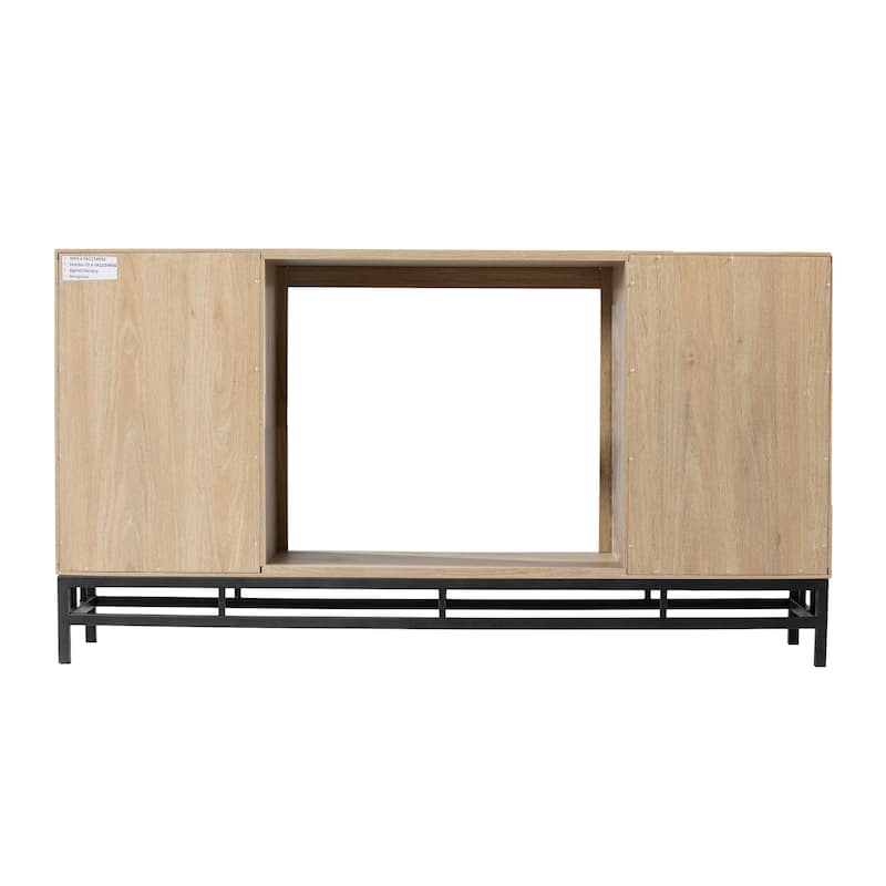 SEI Furniture Ausborne Electric Fireplace w/ Media Storage - Natural