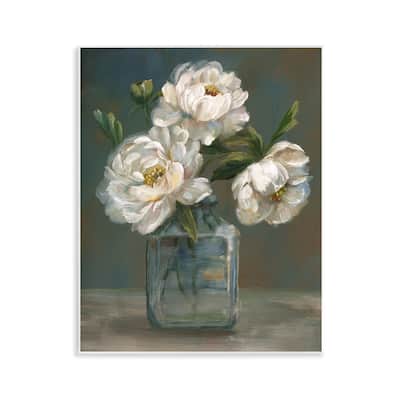 Stupell Traditional White Flower Trio Wall Plaque Art Design By Nan