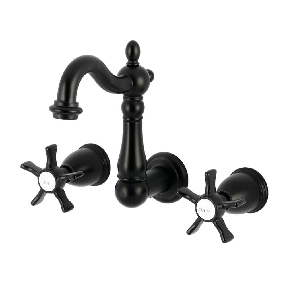 Kingston Brass Hamilton Double-Handle Wall Mount Bathroom Faucet