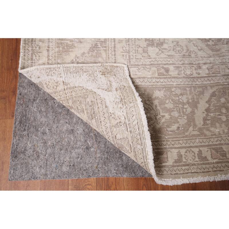 Muted Distressed Tabriz Vintage Persian Ug Hand-Knotted Wool Carpet - 8'0" x 11'3"