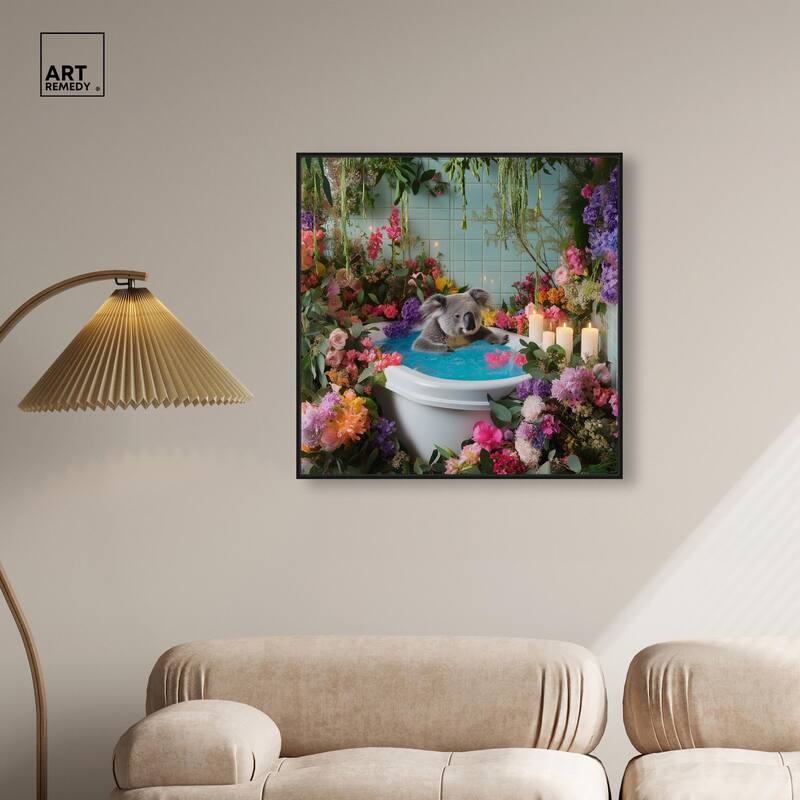 Koala Bath Canvas by Art Remedy