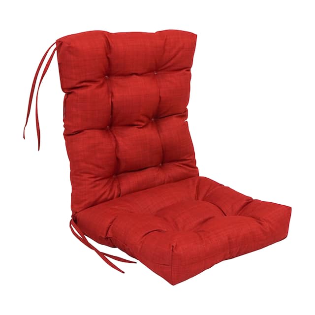Multi-section Tufted Outdoor Seat/Back Chair Cushion (Multiple Sizes) - 18" x 38" - Paprika