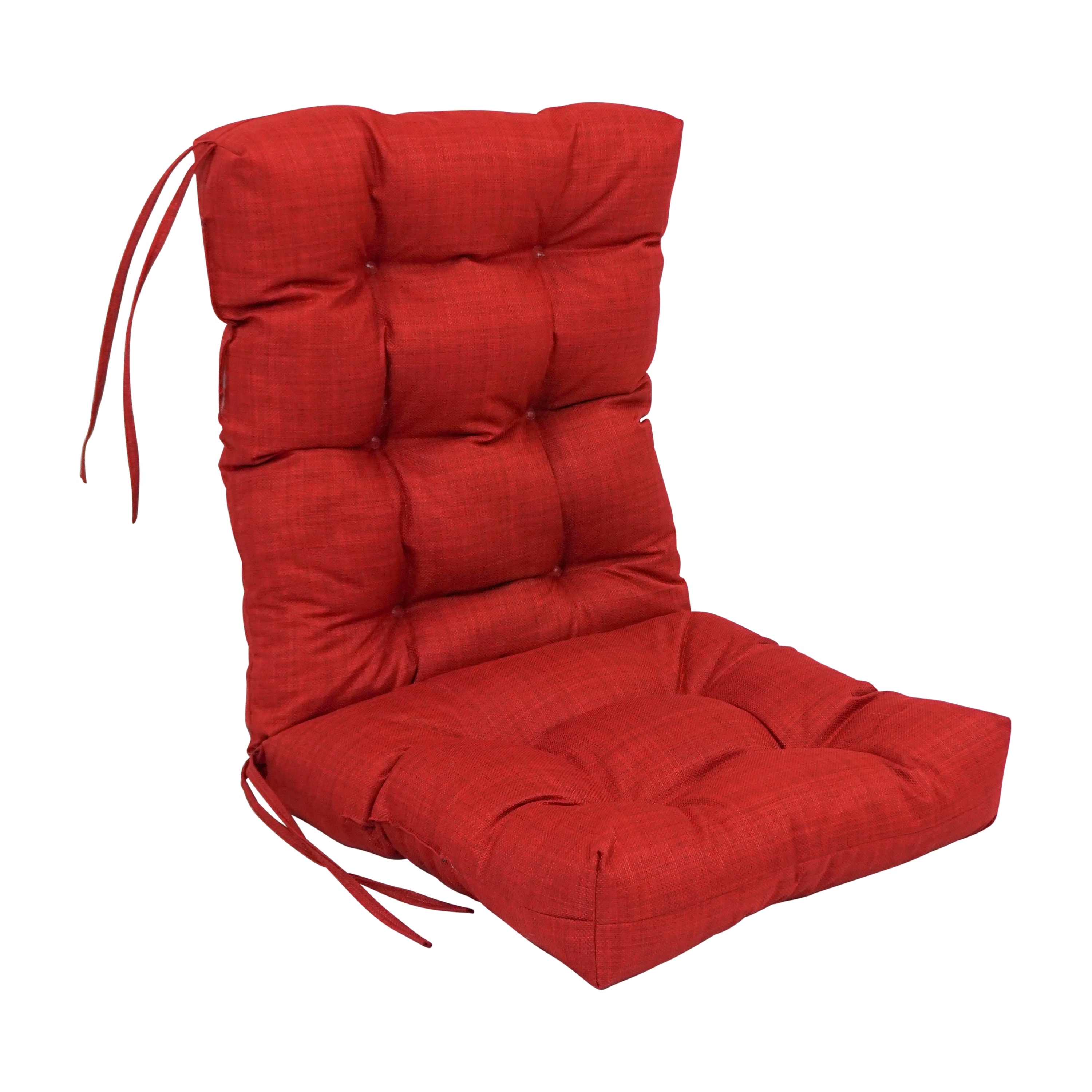 Multi section Tufted Outdoor Seat Back Chair Cushion Multiple Sizes 22 x 45 Paprika