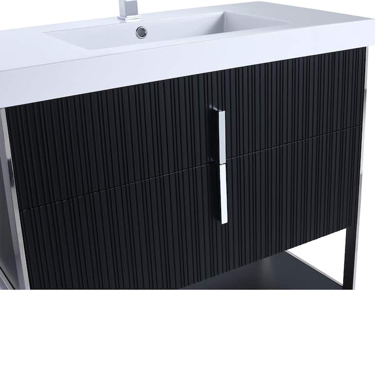 Fine Fixtures Serenity Modern Bathroom Vanity with White Gel Acrylic Top