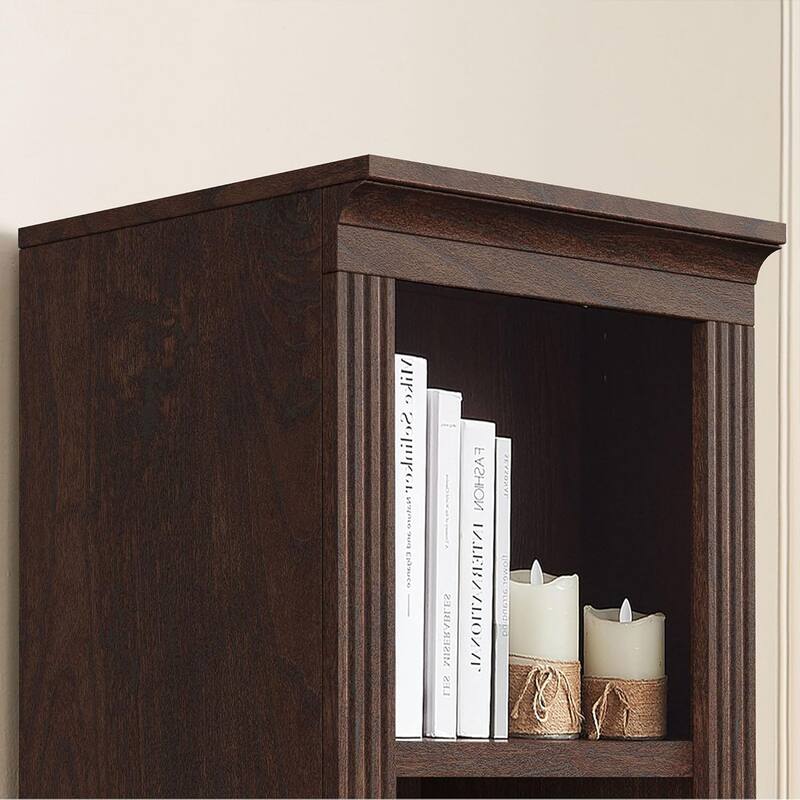 VAUXHILL & CO. Halston Narrow Bookcase, Adjustable Open Shelving Unit, Cherry - 52.7