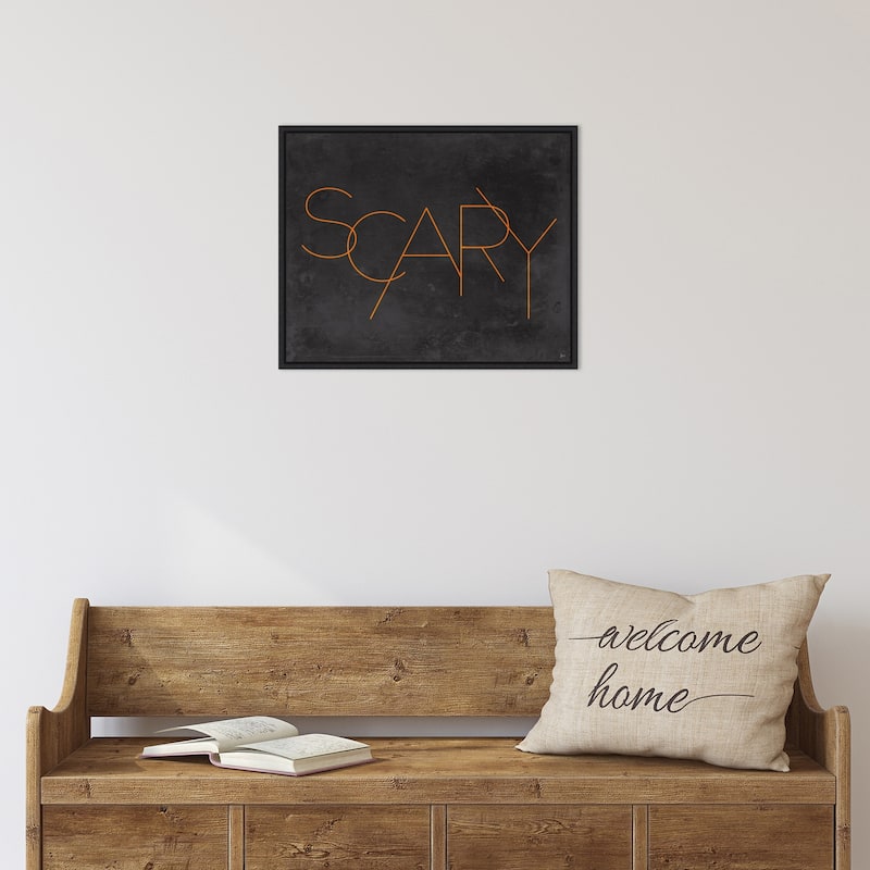 Amanti Art Haunted V Scary Framed Canvas Wall Art
