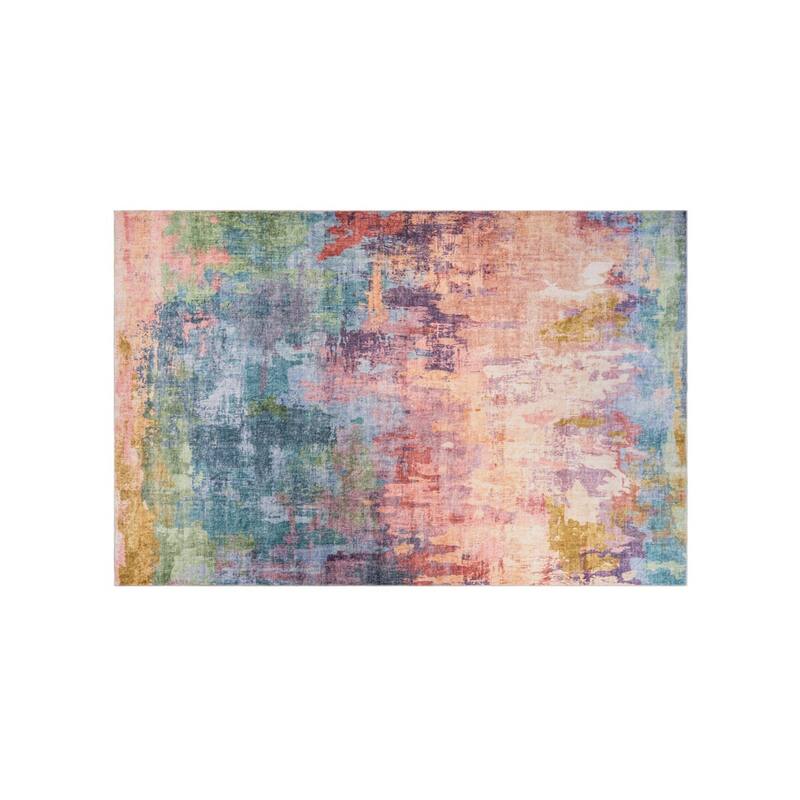 World Rug Gallery Contemporary Distressed Abstract Washable Non Slip Area Rug