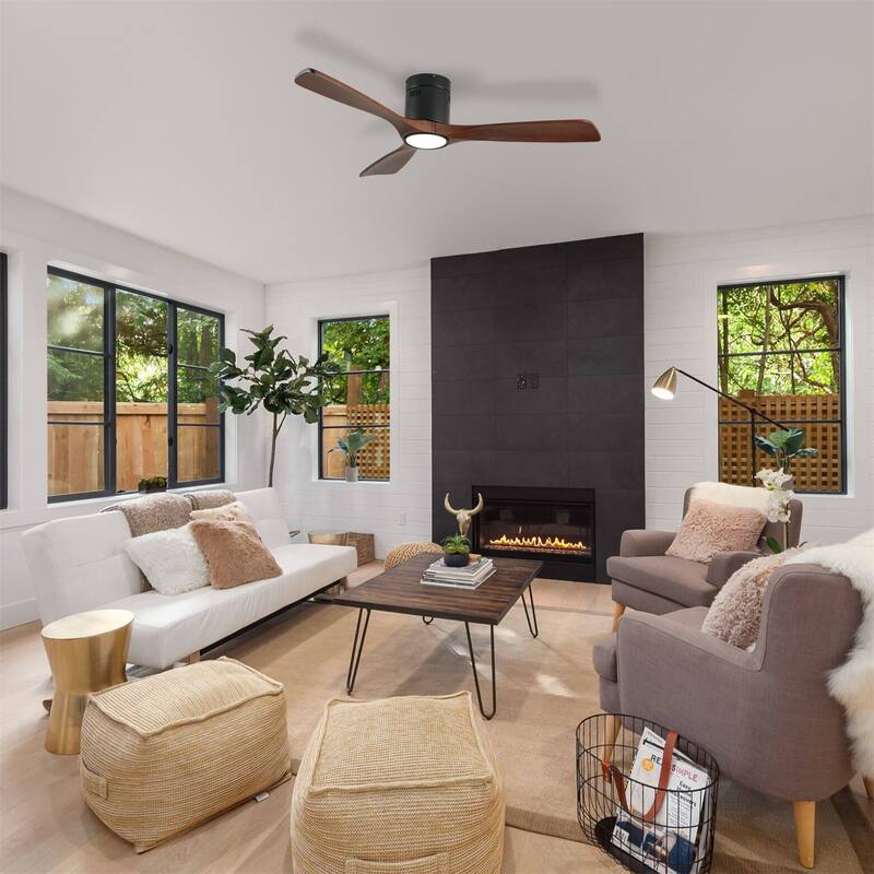 52 Inch Ceiling Fan with Light and Remote Control, 6-speed Reversible DC Motor