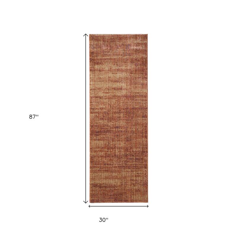 HomeRoots Solid Color Casual Runner Area Rug - 87.00 in. x 30.00 in. x 0.47 in.