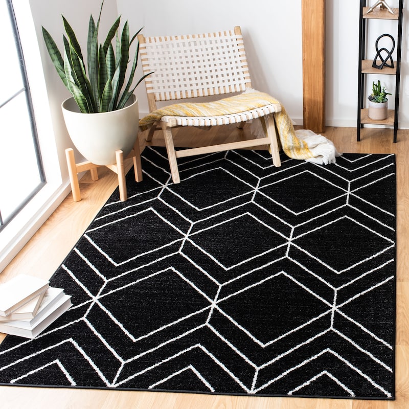 SAFAVIEH Adirondack Juvelina Modern Geometric Rug - 10' x 14' - Black/Ivory