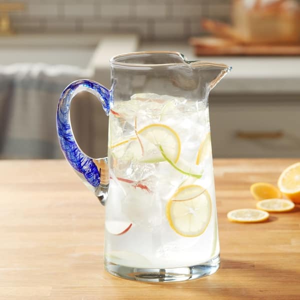 slide 2 of 3, Libbey Cabos Blue-Handled Glass Pitcher, 90-ounce - Set of 1 Set of 1