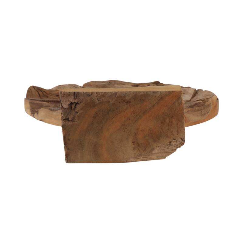 Rustic Wood Geometric Sculpture Decorative Accent - 24" Brown - 20" x 5" x 24"