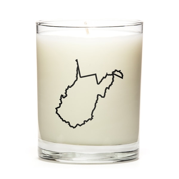 State Outline Candle, Premium Soy Wax, West-Virginia, Peach Belini