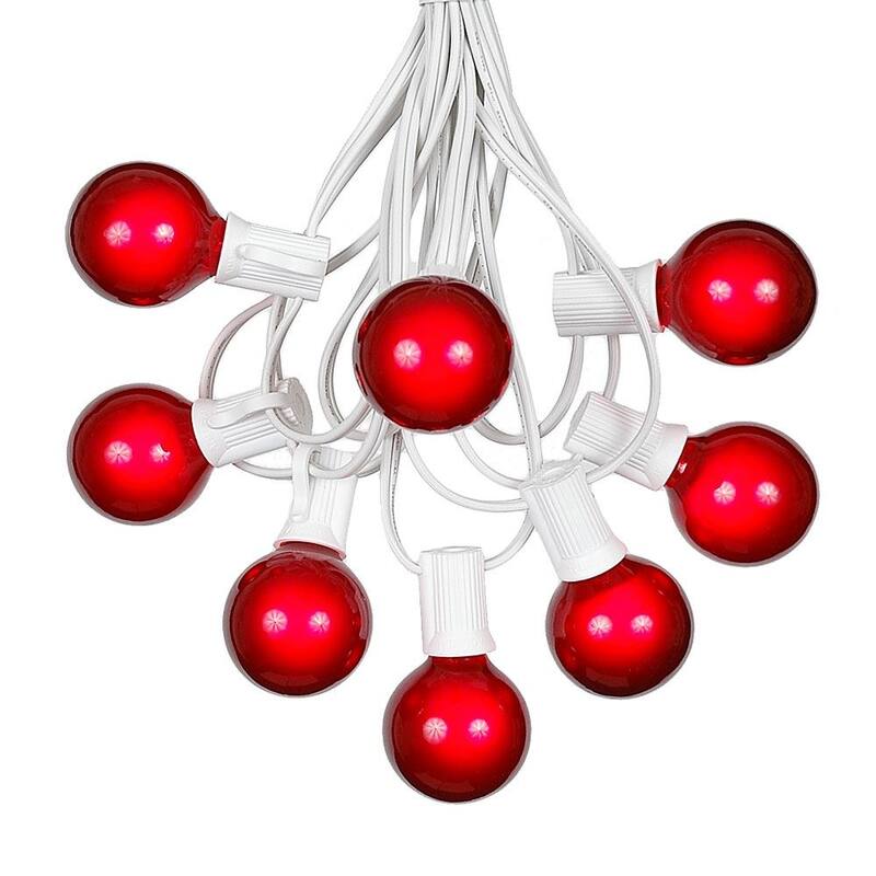 100 Foot G40 Outdoor Globe Patio String Lights - Set of 125 G40 Globe Bulbs