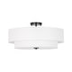 preview thumbnail 51 of 57, French Country Brass Round White Linen Drum Ceiling Light