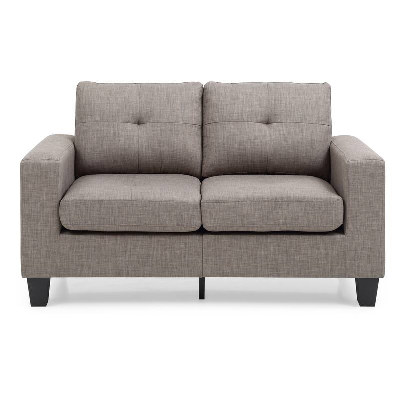 Compact Modular Loveseat, Modern Home Seating Furniture Fabric 2Seater Loveseat Featuring