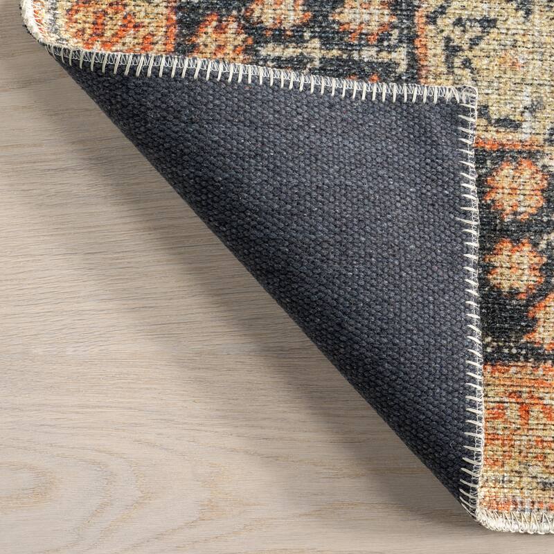 Nuloom Esmeralda SpinClean Distressed Medallion Area Rug
