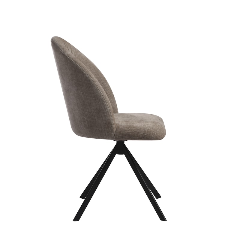 Hallie Contemporary Swivel Curved Back Upholstered Dining Chair - Set of 2
