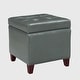 preview thumbnail 4 of 13, Adeco Bonded Leather Storage Ottoman Square Tufted Cube Footstool