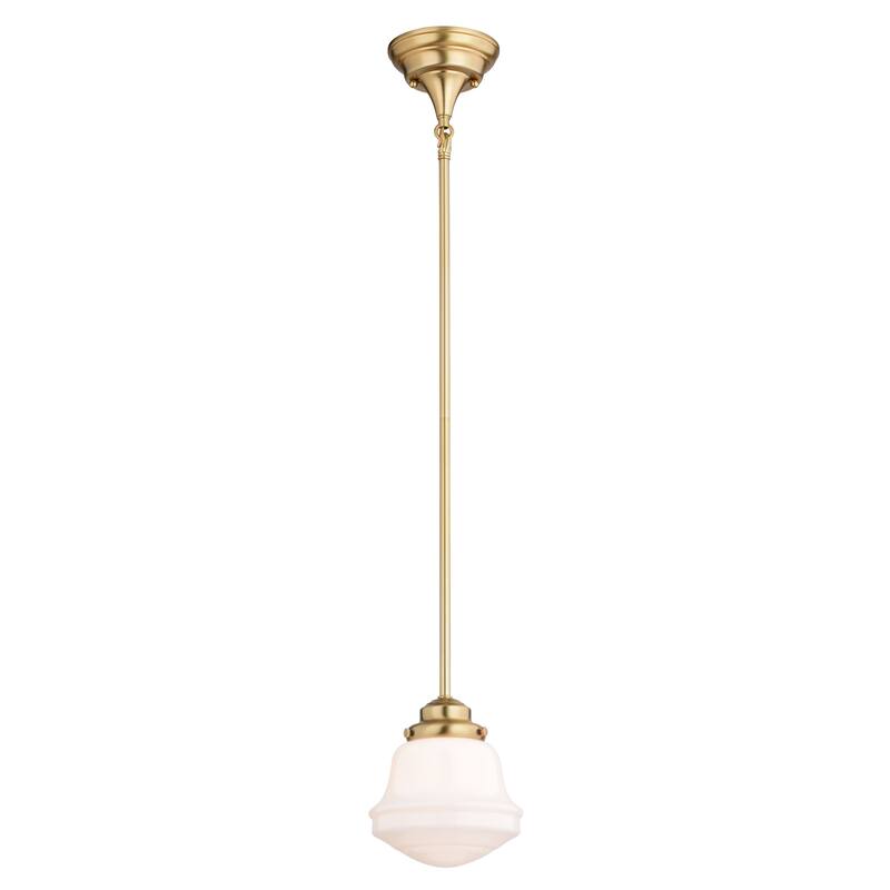 Huntley Farmhouse Schoolhouse Mini Pendant Ceiling Light White Glass