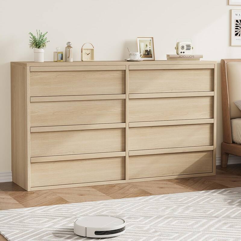 6/7/8 Drawer Dresser for Bedroom, Modern Wooden Chest of Drawers Dresser Organizer