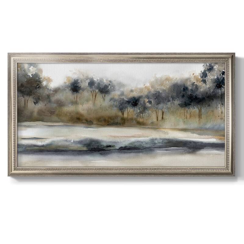 Silent River Premium Framed Canvas- Ready to Hang - 26x50 - Silver