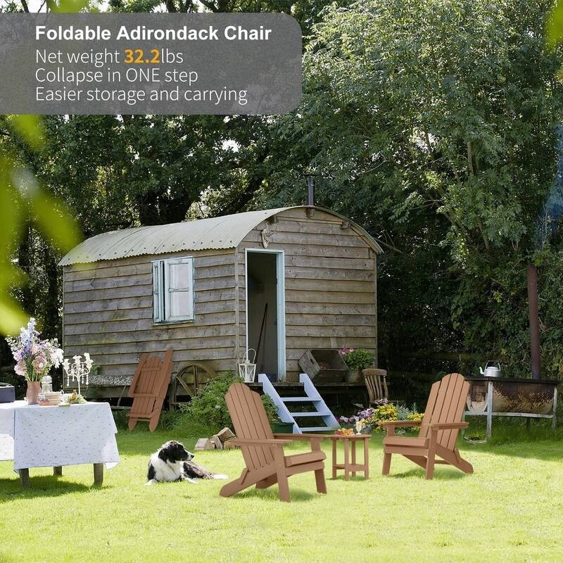 WINSOON HIPS All Weather Outdoor Folding Adirondack Chair