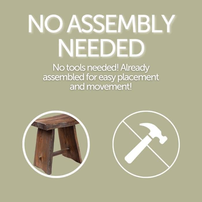 Nordic Style Teak Stool with Curved Seat