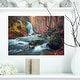 preview thumbnail 17 of 23, Autumn Mountain Waterfall Long View Landscape Photo Canvas Print - Orange 20 in. wide x 12 in. high - 1 Panel