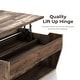 preview thumbnail 11 of 14, Furniture of America Rere Rustic 41-inch Wood 2-Shelf Lift-top Coffee Table