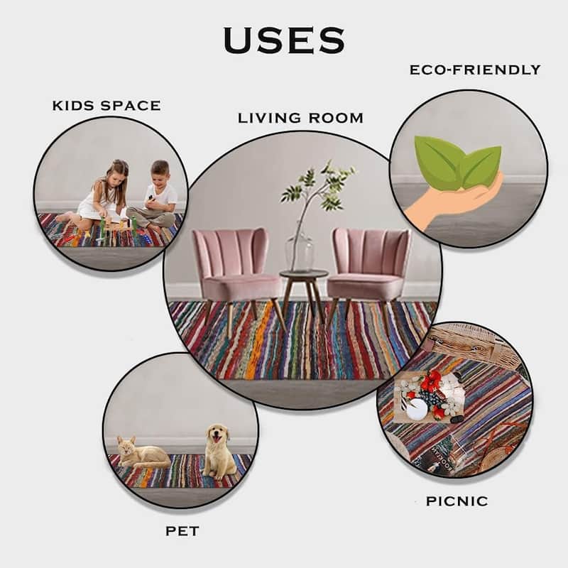 Aakriti Eco-Friendly Chindi Rugs - (5x3 Feet)