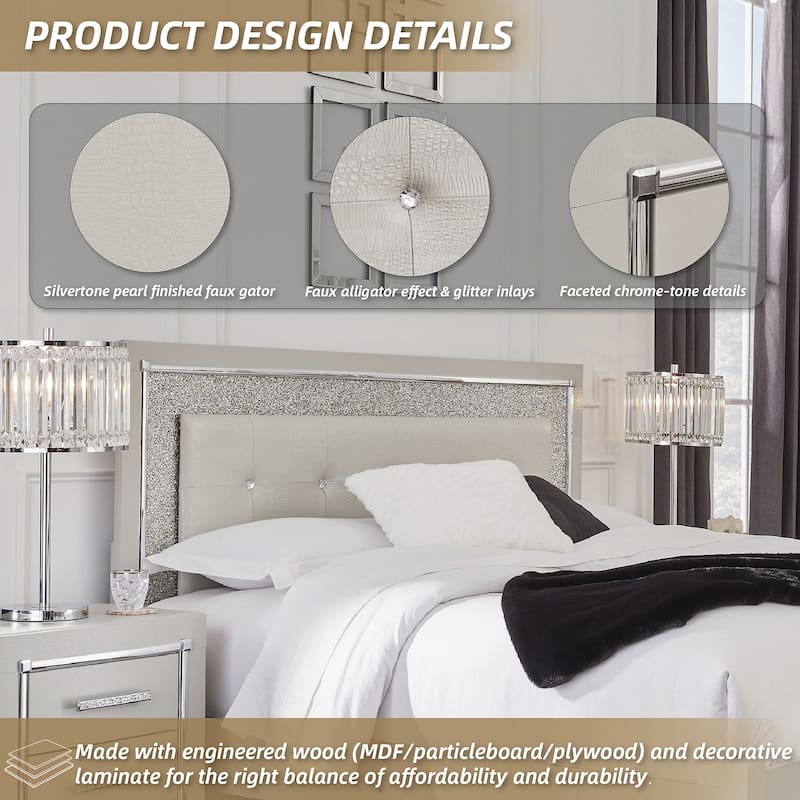 Signature Design by Ashley Zyniden Gray Upholstered Panel Bed