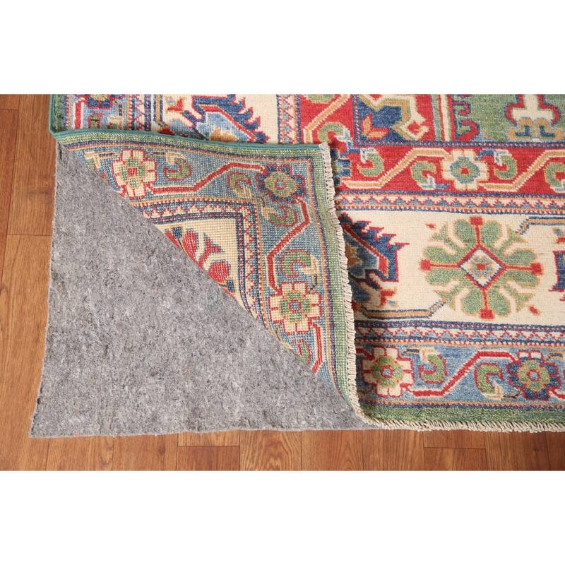 Green Kazak Area Rug Hand-Knotted Wool Carpet - 6'5" x 9'8"