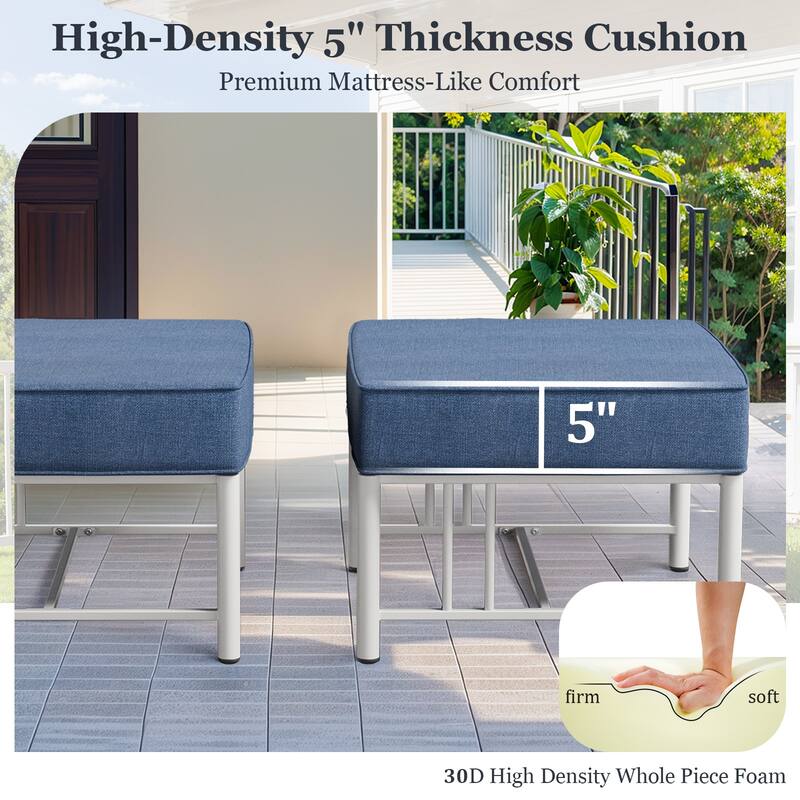 Pocassy 8PCS Sofa Chair Table with Ottoman