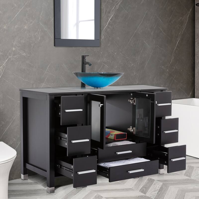 48" Bathroom Vanity with Sink Set Side Cabinet Combo