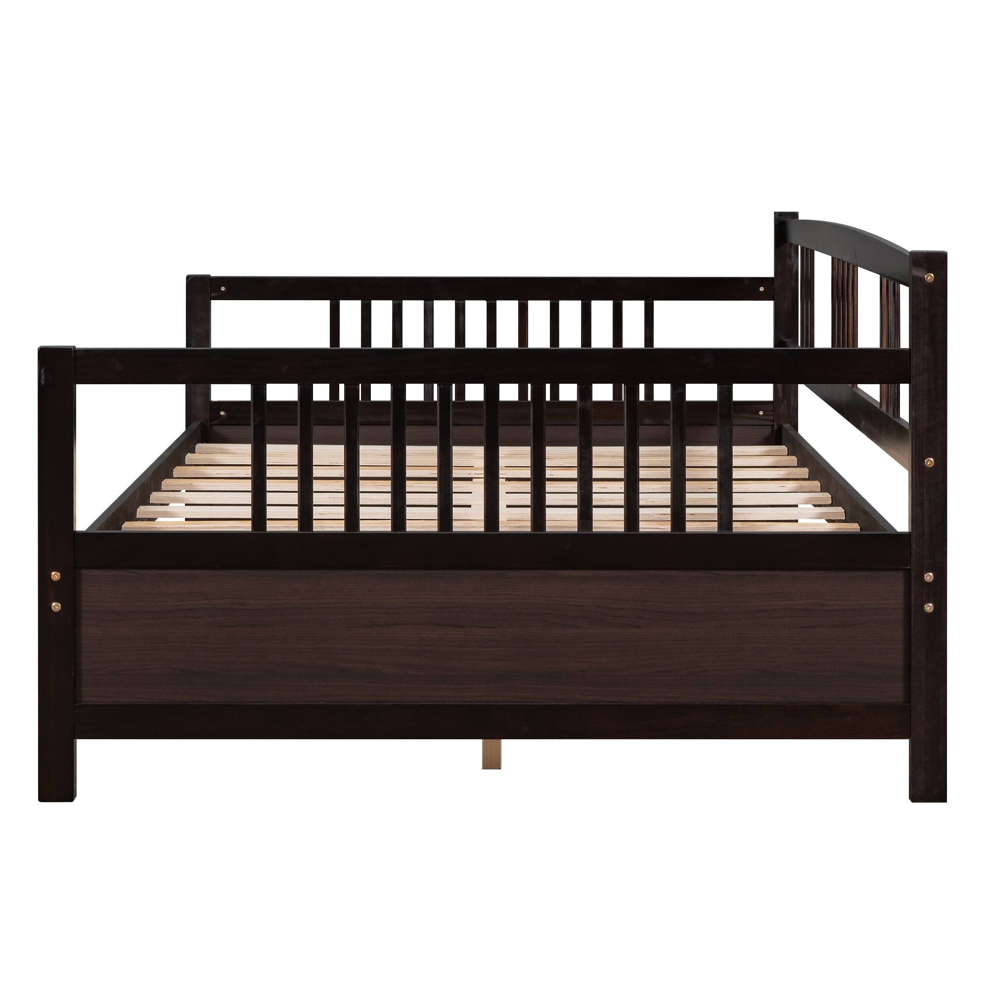 Full Size Daybed with Solid Wood Side Rail, Supportive Slats, and ...