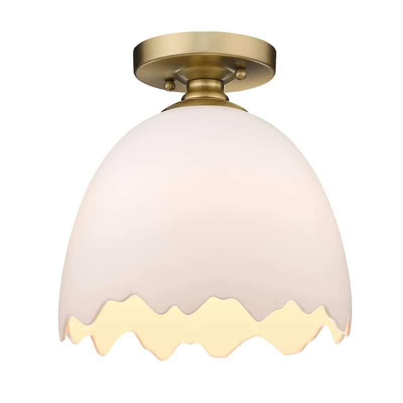 Brinkley Semi-Flush - Brushed Champagne Bronze with Porcelain Shade