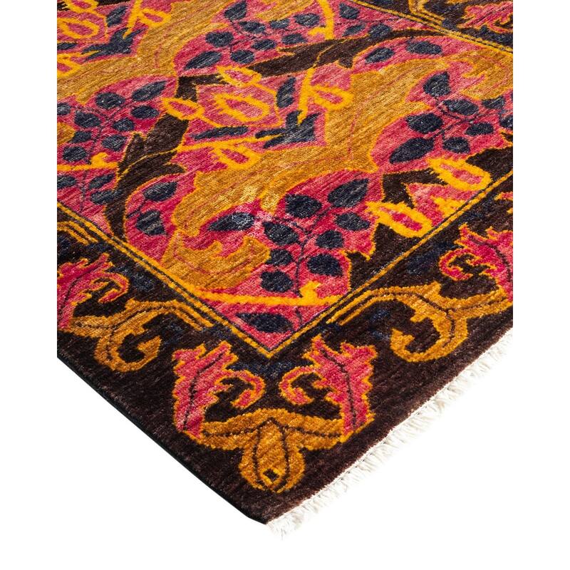 Overton Hand Knotted Wool Vintage Inspired Modern Contemporary Arts & Crafts Multi Runner Rug - 2' 7" x 10' 2"