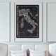 preview thumbnail 1 of 20, Oliver Gal 'Map of Italy 1873' Maps and Flags Wall Art Framed Print European Countries Maps - Black, White 30 x 45 - Black