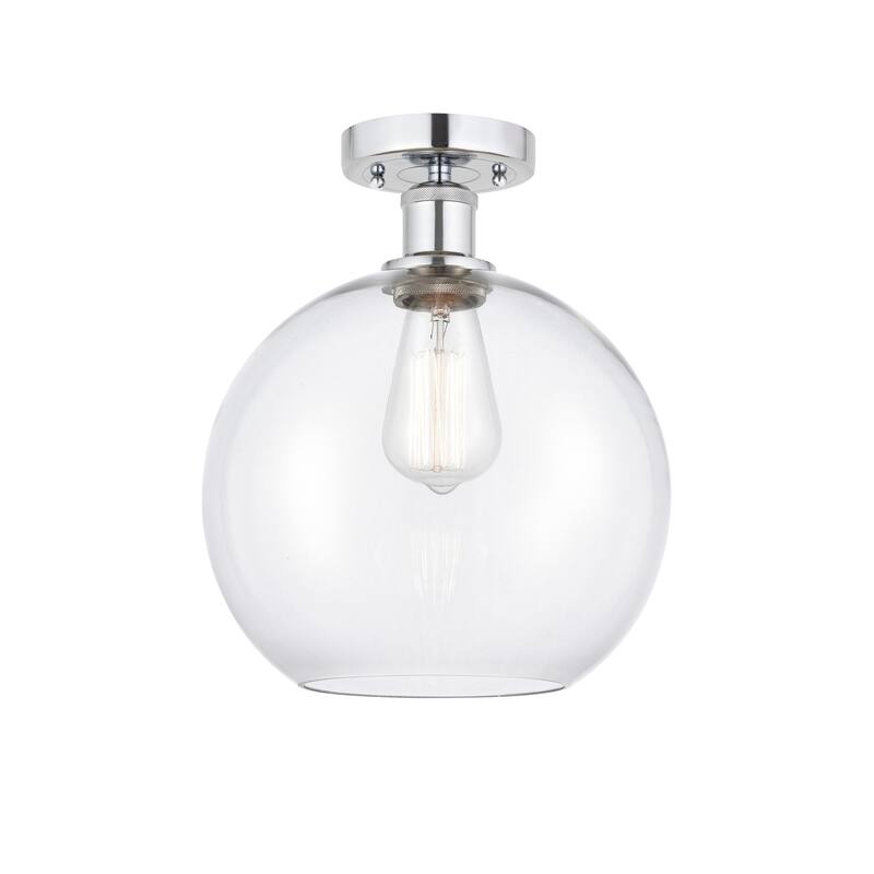 Innovations Lighting Edison Athens - 1 Light 10" Semi-Flush Mount - Clear/Polished Chrome