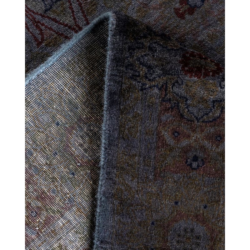 Overton Hand Knotted Wool Vintage Inspired Modern Contemporary Overdyed Gray Area Rug - 3' 1" x 5' 1"