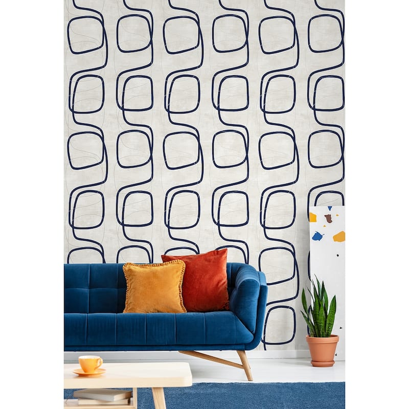 Seabrook Designs Forcella Geometric Non-Woven Unpasted Wallpaper