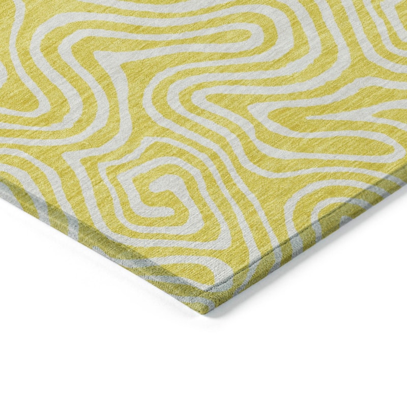 Machine Washable Indoor/ Outdoor Modern Trance Chantille Rug
